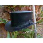 2015 FASHION BLACK LEATHER MENS AND WOMENS COACHMANS / JAZZ HAT VINTAGE STYLE HAND CRAFTED